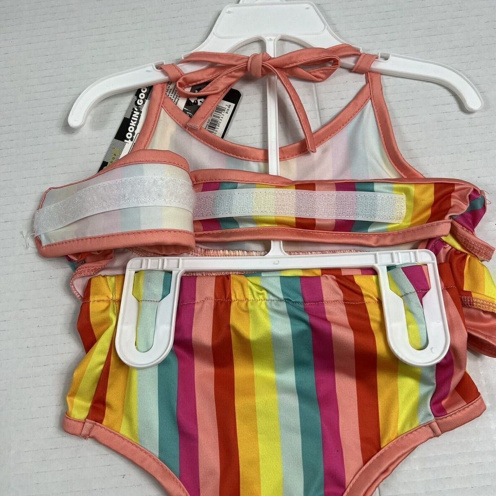 RAINBOW Stripe Dog Swim Suit Bikini L Large NEW Bathing Suit Costume - Picture 7 of 8